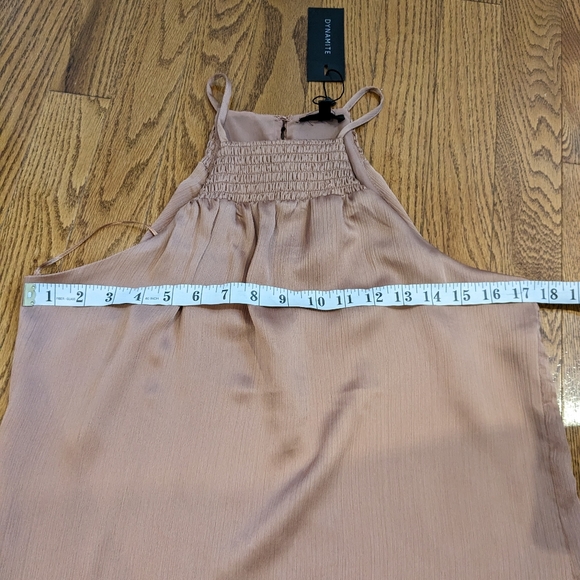 DYNAMITE New with Tags Blush/Rose Smocked Halter Top Size Small S - Picture 5 of 9